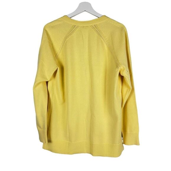 Talbots Yellow Cotton Cardigan Medium - Picture 2 of 7